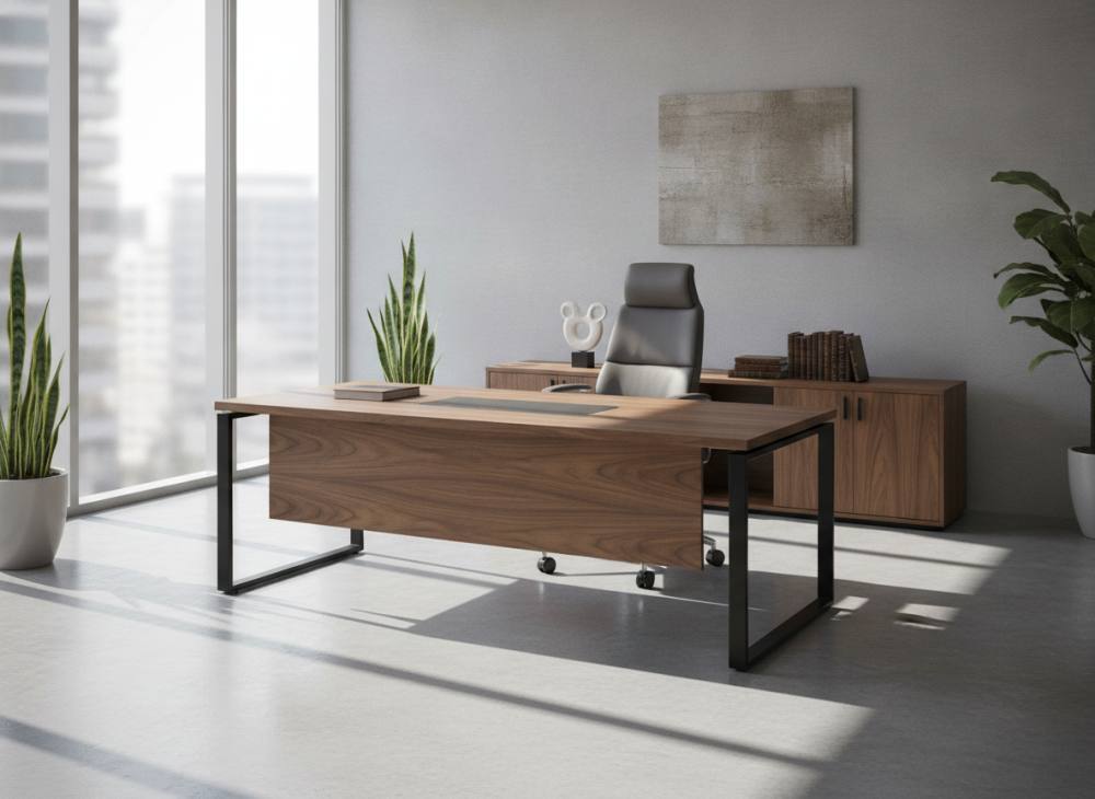 Prestijli modern ahşap yönetici ofisi tasarımı